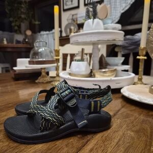 Chaco Kids' Z/1 Classic Sandals - Navy with Green Accent